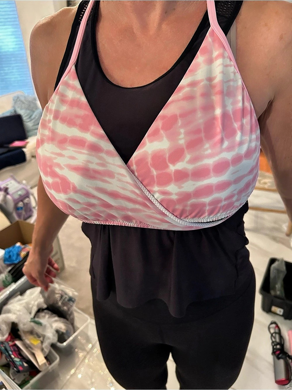 Pink Tie-Dye Bikini Top Like New size large